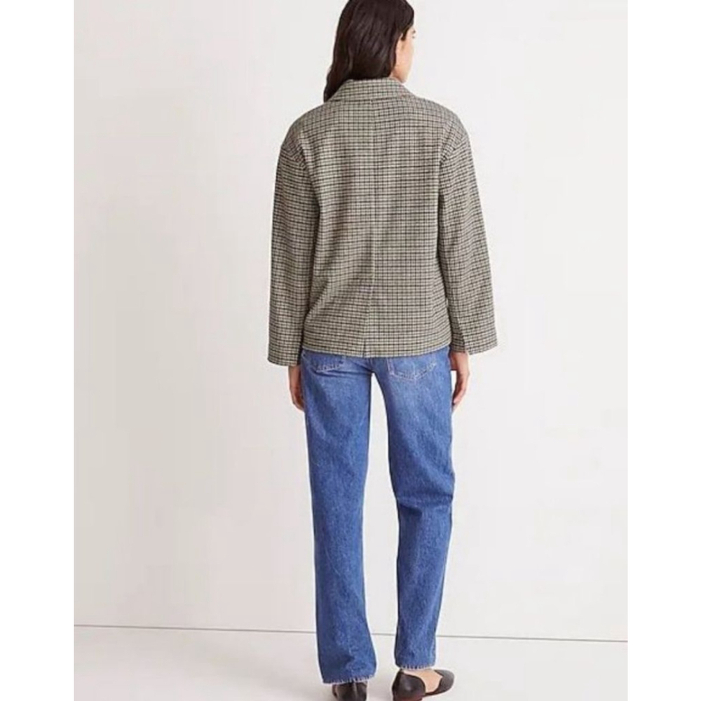 Women's Madewell Houndstooth Blazer XS (oversized ) Black Beige - Picture 3 of 11